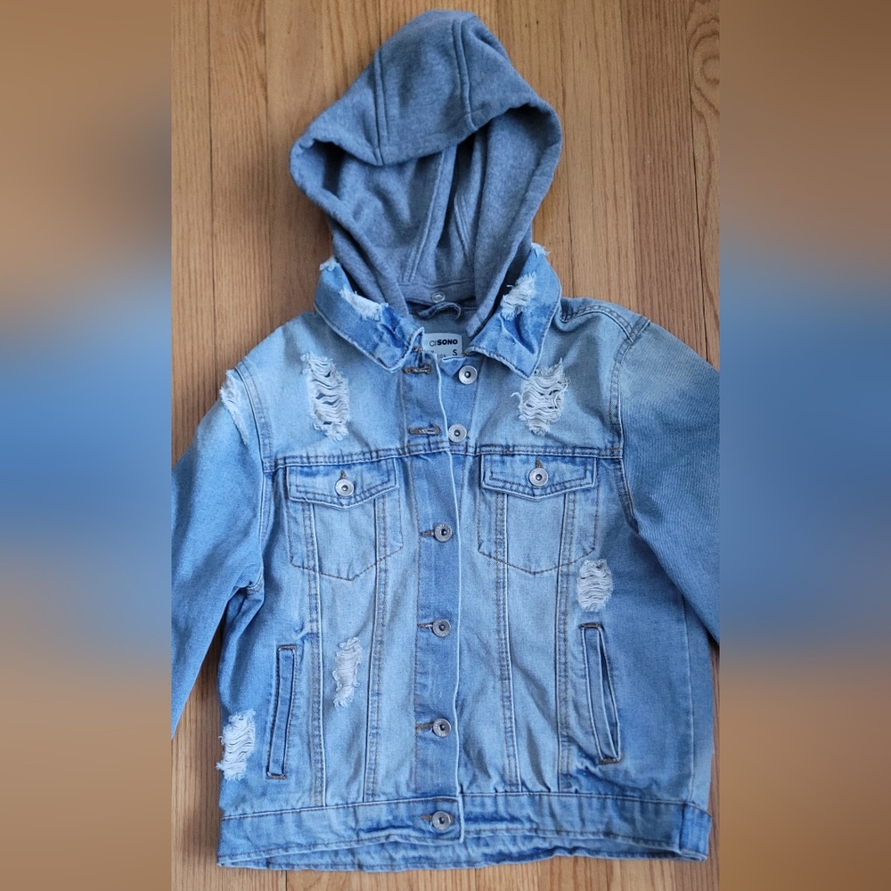Ci Sono Denim Blue Jean Removable Hood Jacket- NEW with Tags!! Size: SMALL - Picture 5 of 15